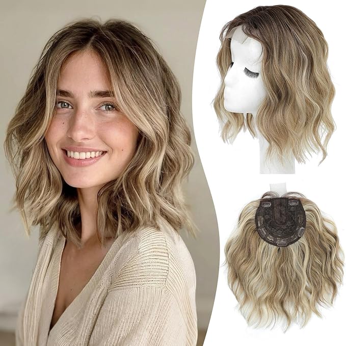 10inch Short Wavy Clip in Hair Topper for Women-Star