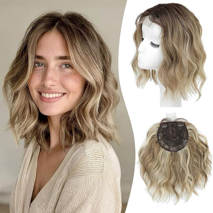 10inch Short Wavy Clip in Hair Topper for Women-Star