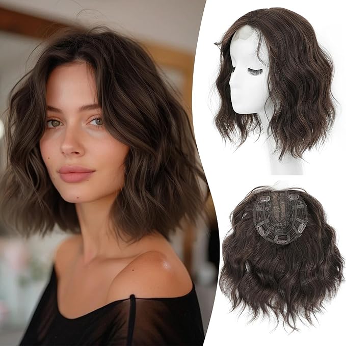 10inch Short Wavy Clip in Hair Topper for Women-Star