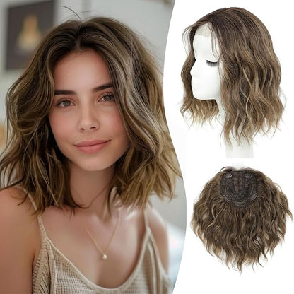 10inch Short Wavy Clip in Hair Topper for Women-Star