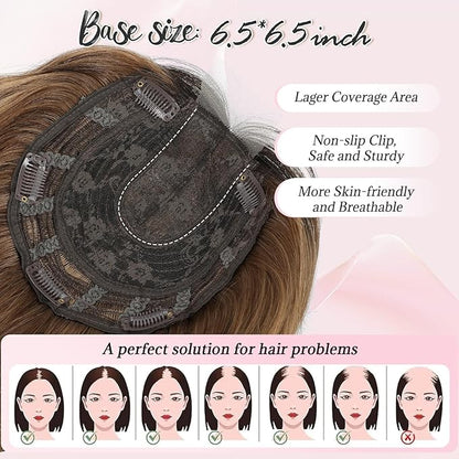 10inch Short Wavy Clip in Hair Topper for Women-Star