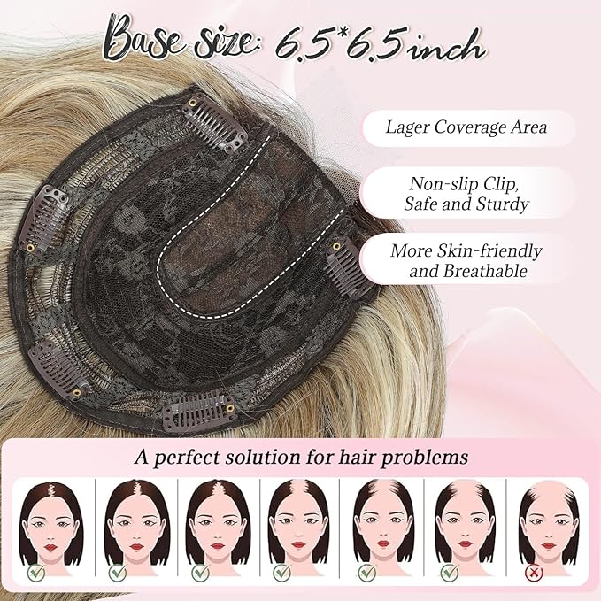 10inch Short Wavy Clip in Hair Topper for Women-Star