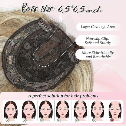 10inch Short Wavy Clip in Hair Topper for Women-Star