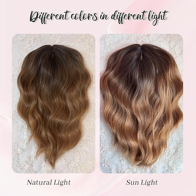 10inch Short Wavy Clip in Hair Topper for Women-Star