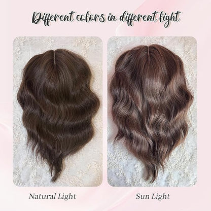 10inch Short Wavy Clip in Hair Topper for Women-Star