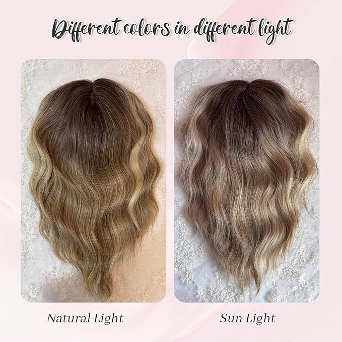 10inch Short Wavy Clip in Hair Topper for Women-Star
