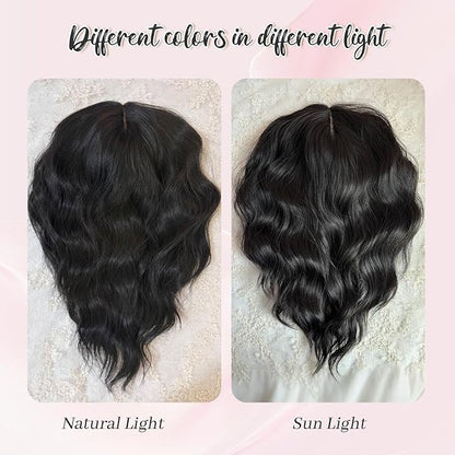 10inch Short Wavy Clip in Hair Topper for Women-Star