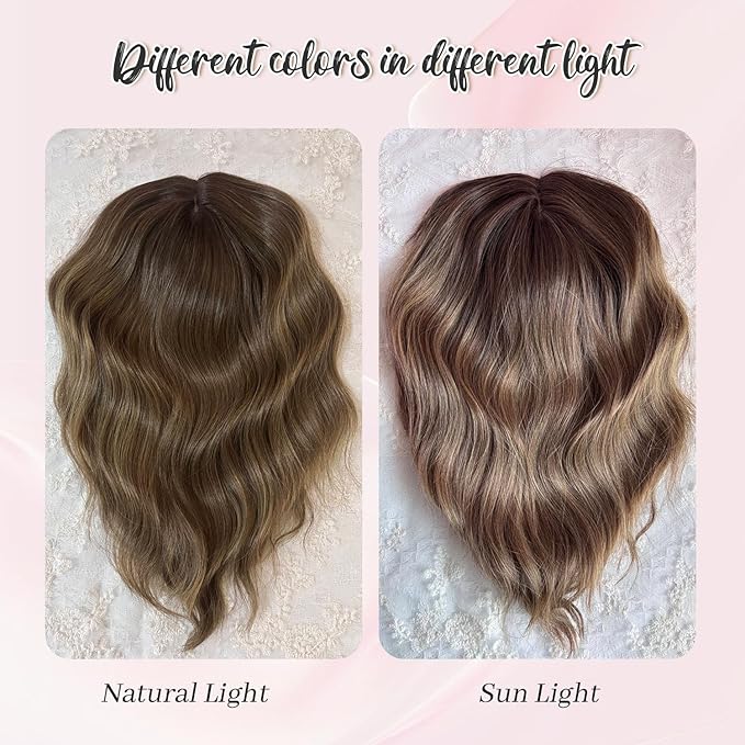 10inch Short Wavy Clip in Hair Topper for Women-Star