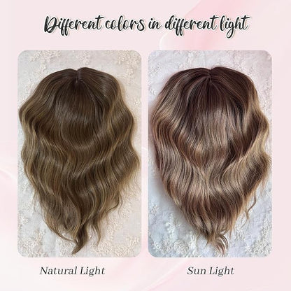10inch Short Wavy Clip in Hair Topper for Women-Star