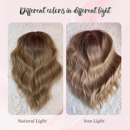 10inch Short Wavy Clip in Hair Topper for Women-Star