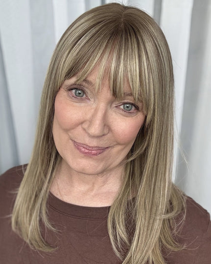 Human Hair Topper with Bangs | Hair Piece for Thinning Hair