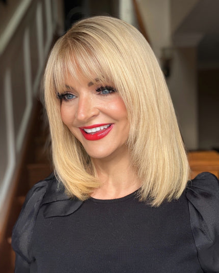 Human Hair Topper with Bangs | Hair Piece for Thinning Hair
